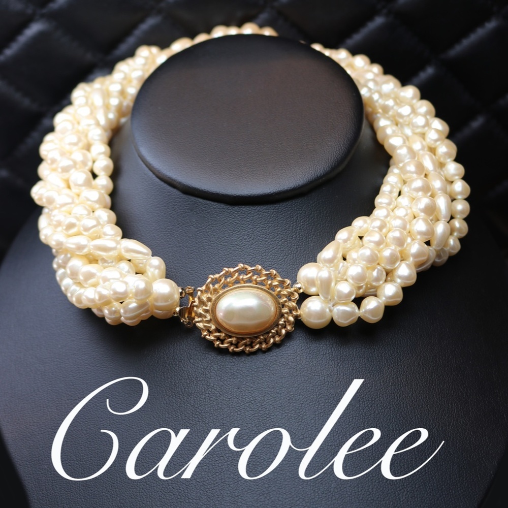 Vintage Carolee Multistrand Pearl Choker Necklace